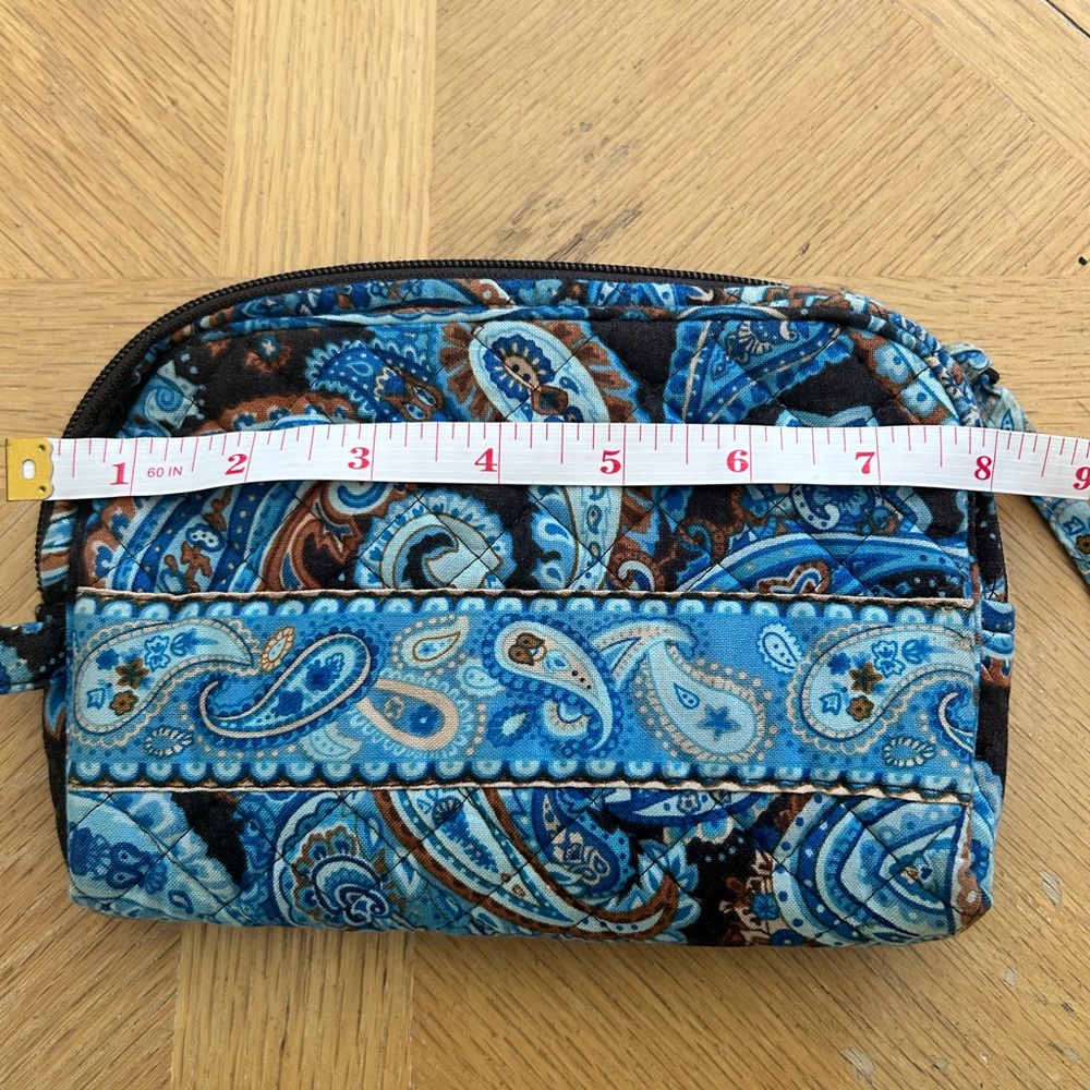 ☘️Stephanie Dawn Mocha Paisley Blue paisley Cosmetic bag retired - Picture 5 of 5